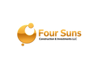 Logo of Four Suns Construction & Investments LLC with a gold sun icon on a white background